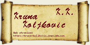 Kruna Koljković vizit kartica